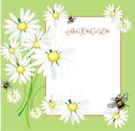 postcard with daisywheel and bee N2