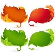Vector fall leaf frame set isolated on white background
