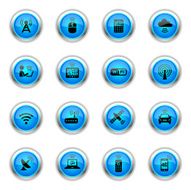 Blue Icons - Wireless Technology