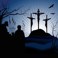 Crucifixion Silhouettes of the three crosses