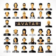 Set avatars icons flat modern design N3