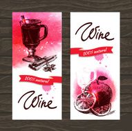 Banners of mulled wine vintage background