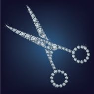 Scissors made up a lot of diamonds