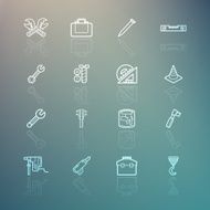 Tools icons on Retina background