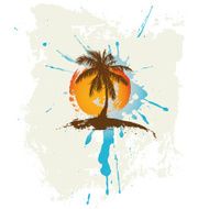 Palm tree silhouette at sunset