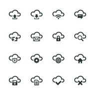 Cloud Computing Silhouette Icons N2