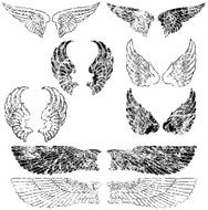 Eight Pairs of Grunge Angel Wings N3