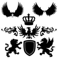 heraldry coat of arms silhouettes