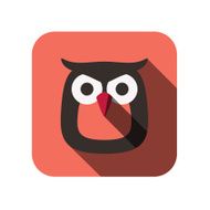 owl animal face flat design N2