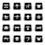 Supergloss Black Icons - Furniture Categories