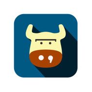 cow face flat icon design Animal icons series N2