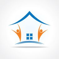 People icon make a home stock vector