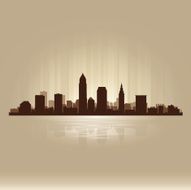Cleveland Ohio brown skyline city silhouette