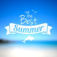 Summer Beach Background with label