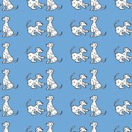 Seamless dalmatian dog print Blue Square