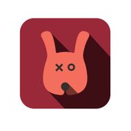 rabbit face flat icon design Animal icons series N2