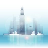 City Skyscraper View Cityscape Background Skyline N4