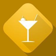 Vector icon of Martini Glass with a long shadow