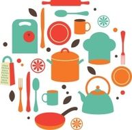 Kitchen flat icons N16