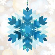 Vector snowflake with winter background New Year greeting card