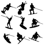 Wake boarder doing tricks