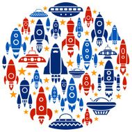 Space Rockets Collage