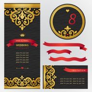 Vintage ornate cards with hipsters label N3