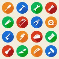 Set of construction tools icons in flat style N2