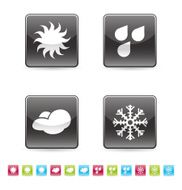 Weather glossy icon set
