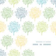 Summer trees colorful frame corner pattern background