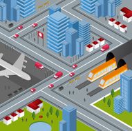 Transport isometric city