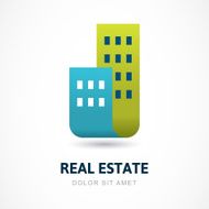 Abstract silhouettes of buildings Vector logo icon template