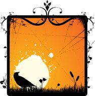 Floral sunset frame