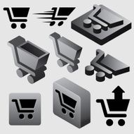 Metal isometric shopping cart N2