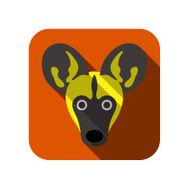 Lycaon Pictus dog face flat design