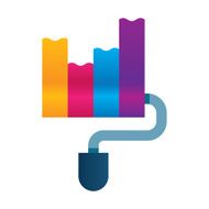 Creating creativity colorful logo icon bar chart diagram