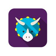 Triceratops Dinosaur animal ui flat design