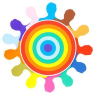 Rainbow men circle