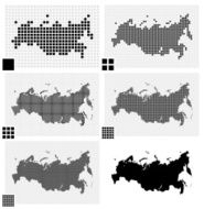 Dotted maps of Russia in different resolutions N2
