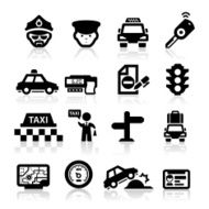 Taxi Business icons set Elegant series