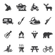 Outdoors and Adventure Silhouette icons N2