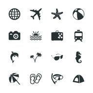 Travel and Vacation Silhouette Icons N2