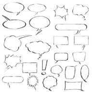 Talk and think vector sketch bubbles N2