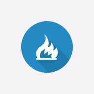 fire Flat Blue Simple Icon with long shadow N3