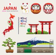 Japan Icons Design Travel Destination Concept icons N4