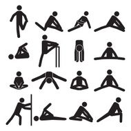 People stretching legs vector