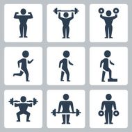 Vector workout sport icons set