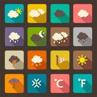Flat weather icon vector set N2