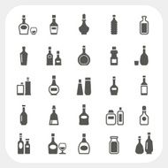 Bottle icons set