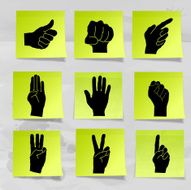 hand drawn of Hand silhouette set